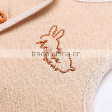 New Spring Baby Vest Natural Colored Cotton Top Unisex Cardigan Kniting Cartoon OEM Service photo-3