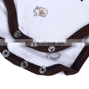 Factory Price Summer 100% Cotton Newborn Short Sleeve Bodysuit Soft Playsuit Baby Boy Romper Animal Pattern photo-3