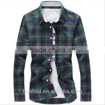 Cotton Microfiber Casual Check Korean Men Style Shirt