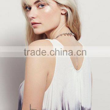 2016 Guangzhou Shandao New Summer Beach Wear Women Casual Sleeveless Printed Round Neck Chiffon Latest Fashion Long Top Design photo-5