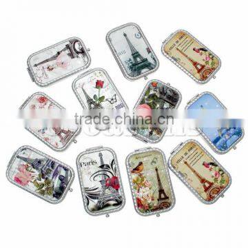 Wholesale Rectangle Eiffel Tower Compact Mirror,At Random Compact Mirror,10.3cmx6cm 1PCs