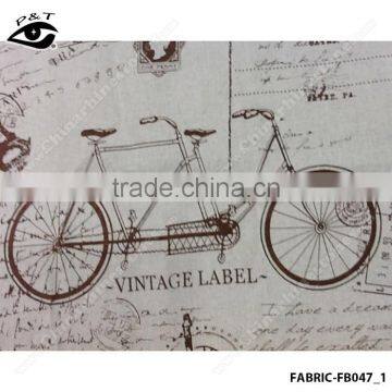 Wholesale Linen Fabric Bicycle Pattern Fabric for Household photo-2