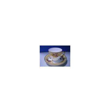 12PCS 90CC CERAMIC & PORCELAIN COFFEE CUP AND SAUCER