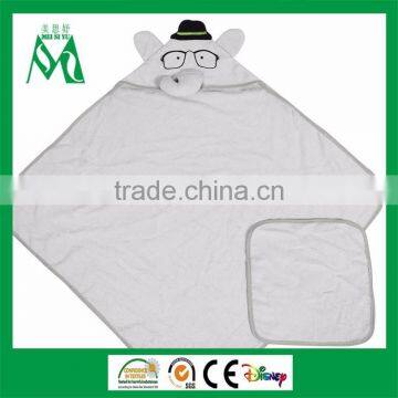 Children blanket with animal hood 100 cotton bath towel set