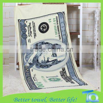 USA Flag and Dollars Fashion Design Bath Towel