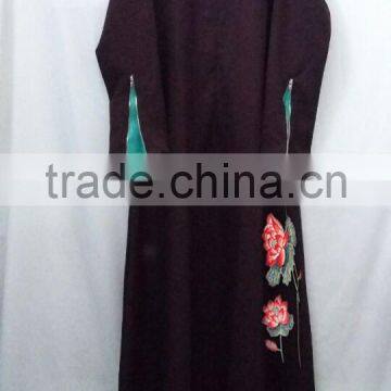 Embroider Young Girl Muslim Dress/ Dqln Muslim Islamic Fashionable Abaya Kaftan Dresses/fancy dl Islamic Muslim Dress photo-2