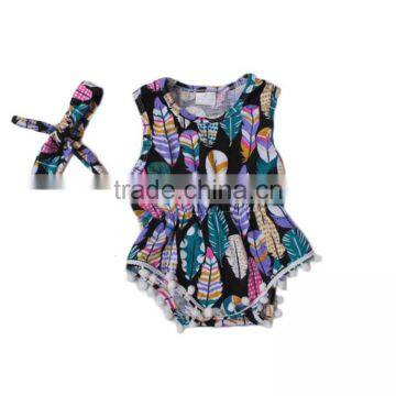 Infants & Toddlers Clothing Cotton Knitted Hooded Baby Girl Pom Pom Romper BR008 photo-2