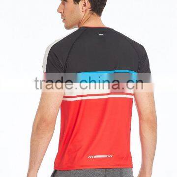 BSCI Men's UPF Sublimation Printing t Shirt Cooler Fabric 88% Polyester 12% Spandex Wholesale t Shirts photo-3