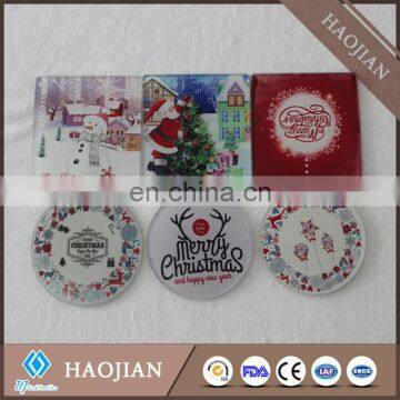 clear glass photo coasters blank glass photo coaster with coating Christmas decoration