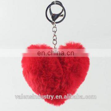 Best Valentine Gift for Girfriend Plus Pom Pom Heart Shape Keychain for Girls' Bag Accessories Car Pendant photo-3