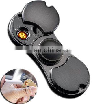 Rechargeable Cigarette Lighter Hand Spinner Fingertips Spiral Fingers Gyro Torqbar Metal Hand Fidget Spinner
