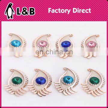 Fashion ABS Eye Shaped Removable Shoes Accessories With Rinestone Mini Hanging Shoes Decoration photo-2