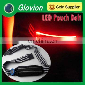 elastic waistband with LED light for running LOGO print Light up waistband with pouch Glow waistband for sport