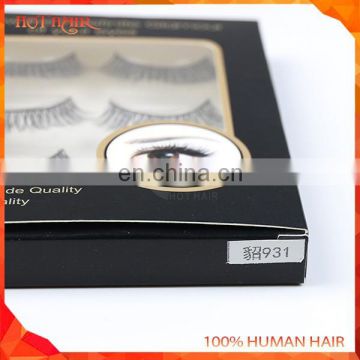 Wispy style false eyelashes human hair lashes