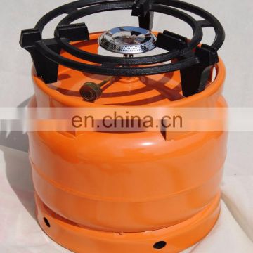 JG Nigeria Kenya Tanzania 6kg 14.4L LPG Gas Propane Cylinder with Gas Burner,Cooking LPG Cylinder with Gan Pan Support