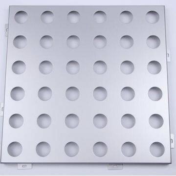 Red Pattern 1.0mm Aluminum Veneer Ceiling Pedestrian Bridge
