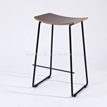 Mid century furniture Bar stool with stainless steel base