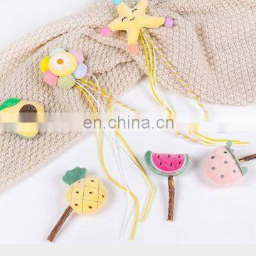 New Web Rosebud Mint Bell Sounding Cat Toy Set Pet Cute Cartoon Tassel Cat Cuddle Stick photo-2
