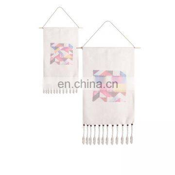 2019 New Design Wooden Beads Decorative Custom Printed Art Wall Tapestry With Tassels photo-7