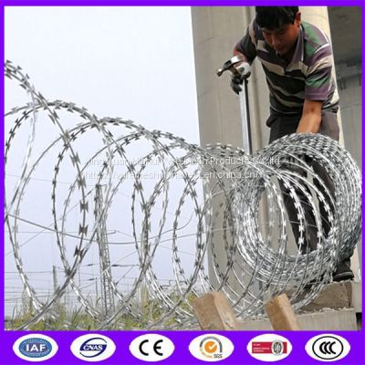 Concertina Razor Tape Wire BTO 22 Razor Wire Use On Top Of Wall