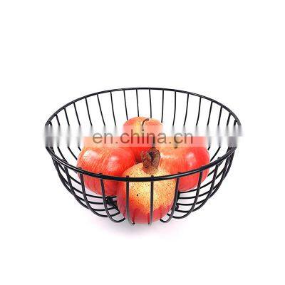 Wholesale Simple Metal Organizer Home Wire Black Iron Kitchen Fruit Basket