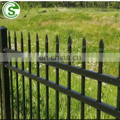 Factory Price Ornamental 3 Rails Steel Fence Steel Spear Picket Fence