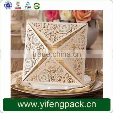 2015 Latest Wedding Card Design,handmade Gold Wedding Invitation Card photo-4