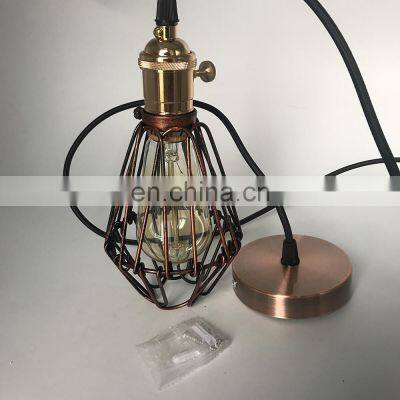 Loft Industry Iron Art Vintage Pendant Light Wire Cage Restaurant Decorative Hanging Pendant Light photo-3