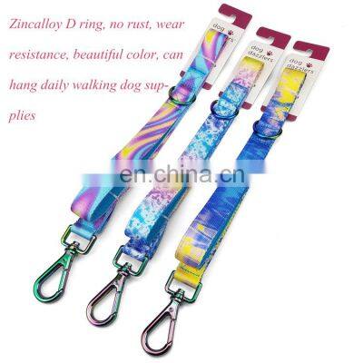 cool and fashion dog leash heat  transfer pattern laser dog leash 2020 new design dog walking leash