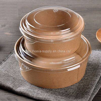 Disposable paper round containers for food packaging food storage containers