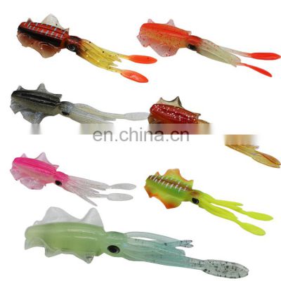 Discount price PVC material UV  luminous 3D eyes Octopus squid jigging lure Trolling Sea Fish bait