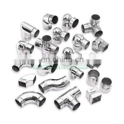 Factory Handrail Tube Joint Elbow Fittings Stainless Steel 304 316 Railing Pipe Connector Accessories