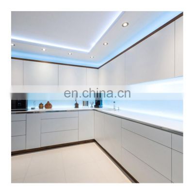 Glossy  Prefab house Set Furniture Design Custom Modern Wood Living Room Kitchen Cabinet