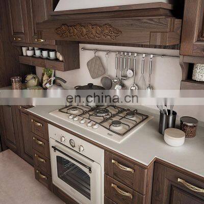 American Royal Style Latest 3D Design Kitchen Furniture Solid Wood Kitchen Cabinets