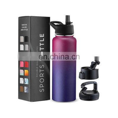 304 Stainless Steel Insulated Water Bottles Leak Proof Sports Vacuum Bottle with Straw for Camping Gym Travel