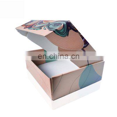 Private label folding square cartons corrugated mailing boxes paper rectangle carton cardboard box no glue