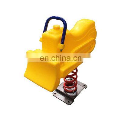 Kids Cartoon Ride on Toy Outdoor Playground Equipment Rides Orange Duck Plastic Spring Rocking Horse for Sale photo-3