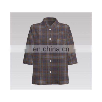 2022 Fashion check 100% Cotton high density yarn dyed fabric for shirt