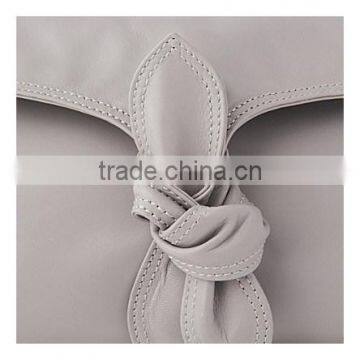 Knot Women Soft Smooth Genuine Leather Clutch Bag Nappa Foldover Party Clutch Good Quality Hand Bag Guangzhou Factory photo-3