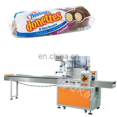 High-Accuracy Automatic Horizontal Pillow Packing Food Roll Chocolate Bar Wafer Donuts Bakery Bread Cake Packing Machine