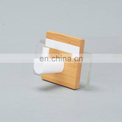 Popular Hot Selling ODM Bamboo Wall Hanger Hooks Self-Adhesive Wood photo-3