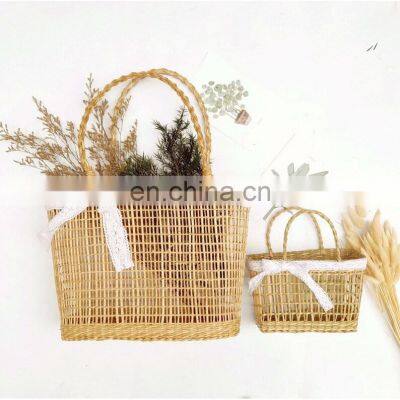 Custom and Wholesale Seagrass bag Knitting bag Straw Woven Tote Bag High Quality Wholesale