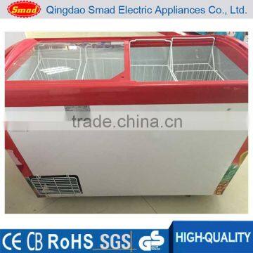 268L supermarket display freezer with one free basket