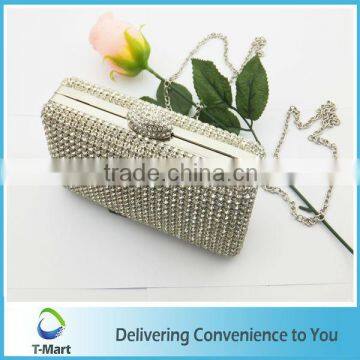 2016 fashion lady bag for party rhinestone metal mesh evening bag