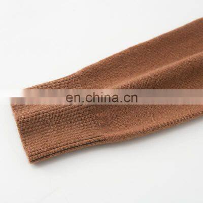Factory Wholesale Custom 100% Cashmere Crew Neck Sweater for Women Knitted Solid Pattern Casual Style for Winter Front Logo