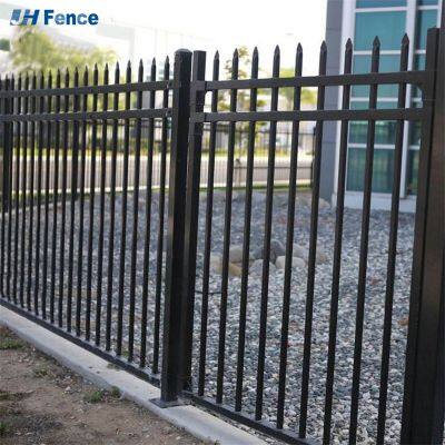 Наружный вентильный оцинкованный кованый порошконосимый стальной забор / металлический черный защитный 7-футовый экологически чистый забор из стали, защищающий от грызунов