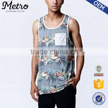 2015 OEM Manufacturer High Quality Custom Poker Tank Top, Printed Fruit Stripes Tank Top