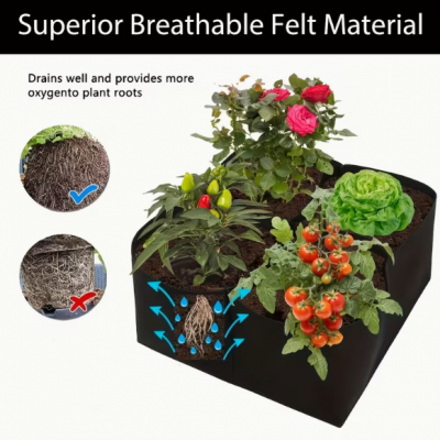 Square Grow Bags Anti Root Circling Fabric Planting Bags Bulk