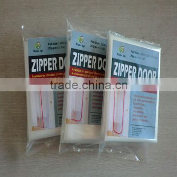 Plastic transparent zipper door