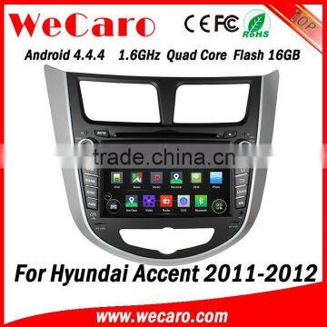 Wecaro WC-HU7202 Android 4.4.4 car dvd player double din for hyundai accent car radio audio system tv tuner 2011-2014